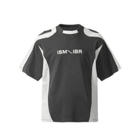 Contrast Color Letter Print Short-sleeve Men