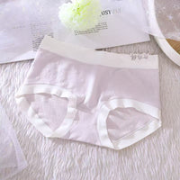 Womens Cotton Antibacterial Mid-Rise Seamless Thong-Style Panties Ultra-Slim Breathable And Alluring