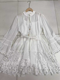 Lace-up Waist-cinching Figure-flattering Water-soluble Lace-up Dress