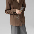Draping Cuban Collar Loose Shirt All-match Texture