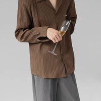 Draping Cuban Collar Loose Shirt All-match Texture