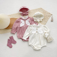 Baby Sunken Stripe Classic Style Romper Western Style Full Moon