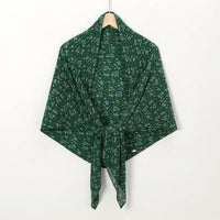 Pearl Chiffon Printed Square Scarf Pleated Scarf