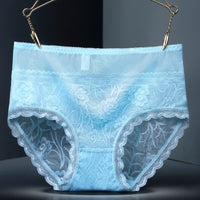 High Waist Hollow-out Lace Sexy Ladies Panties Breathable Traceless Sheath Cotton Stall