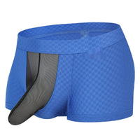 Men's Sexy Gun Egg Separation Nylon Ice Silky Mesh Transparent Bag Boxer Briefs