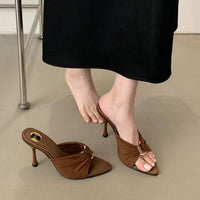 High Heeled Sandals With A Sexy And Pointed Style, Women's Summer Slim Heels, And One-piece Slippers