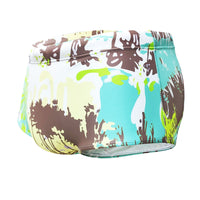 Island Grey Green Palm Silhouette Fashion Boxer Swim Shorts
