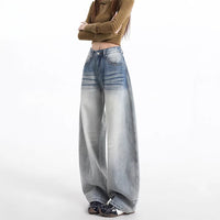 Retro Pear-shaped Texture Slim-fit Versatile Wide-leg Pants