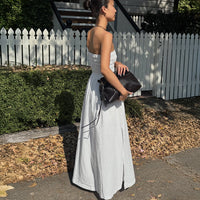 Vacation Off-Shoulder Ruched High-Waist Maxi Dress