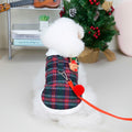 Pet Clothing Two-leg Cotton-padded Clothes Christmas Plaid Vest