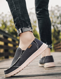 Men's Breathable Lightweight Cloth Shoes Lazy Plus Size
