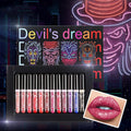 12Pcs Liquid Lipstick Set Halloween Makeup Diamond Symphony Lip Gloss Long Lasting Moisturizing Lip Glaze Glitter Cosmetic