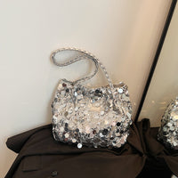 Large Sequin Personalized Woven Bag Shoulder Underarm Bag