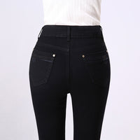 Straight Leg Plus Size Women's Pants High Waist Stretch