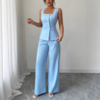 Fashionable And Chic Sleeveless Top With Casual Pants Set For Women