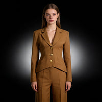 New Stylish Slim-Fit Waist-Cinching Suit Jacket