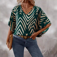 Loose Casual Women's Printed Batwing Shirt