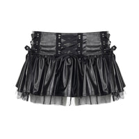 Women's Lace Up Slimming Pleated Skirt Short