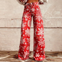 Plus-size Casual Versatile Wide-leg Pants For Women Faux Fabric