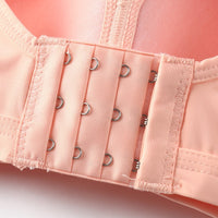 Thin Wireless Seamless Cotton Bra Large Size Cotton Full Cup Chest-flattering Small Mother Middle-aged And Elderly Women's Underwear