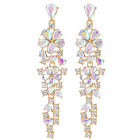 Colorful Zircon Temperament Prosperous Tassel Earrings