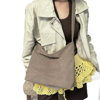 Trendy Womens Matte Suede Bucket Bag With A Large Capacity And A Vintage Vibe