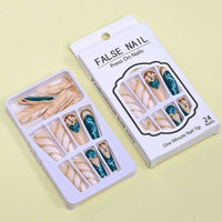 Green Blooming Love Tip Manicure Wear Nail Patch