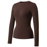 Womens Long-sleeve Stretchy Quick-drying Bare-feel Yoga Wear