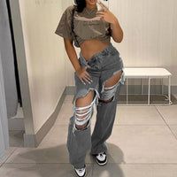 Women's Street Trend Wash Hip Hop Trousers