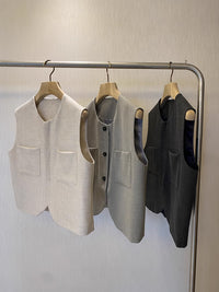 Loose Round Neck Sleeveless Suit Vest For Women