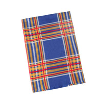 printed double-sided satin large plaid scarf