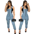 Sexy Fashionable Denim Girl Slim Fit Suspenders Jumpsuit