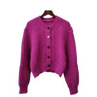 Thick Needle Design Sense Niche Sweater Coat Loose Round Neck Long Sleeve Temperament