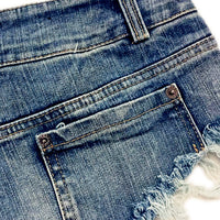 Women's Low-Waist Ripped Denim Shorts