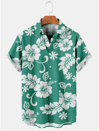 Fashion Solid Color Printed Shirt Men