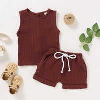 Children's cotton and linen multicolor suit