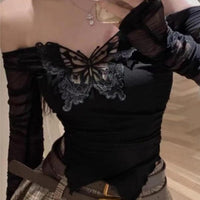 New Shirt Women's Butterfly Embroidery