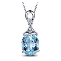 European and American Natural Carat Sea Sapphire Clavicle Chain