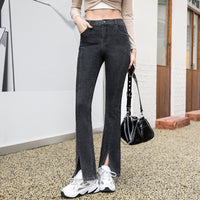 Women's High Waist Slim Skinny Stretch Slit Jeans