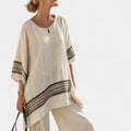 Loose Casual Womens Fashionable Beach Vacation Two-Piece Set