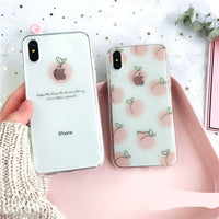 Peach transparent mobile phone case