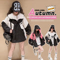 Girl All-match Western Style Fashion Colorblock Coat