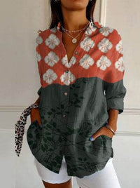 Women's Long Half Sleeve Floral Print Cardigan