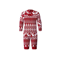 Christmas Print Contrast Color Parent-child Home Service Suit