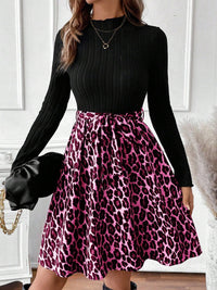 Retro Flare A-Line Elegant Casual Long-Sleeve Dress