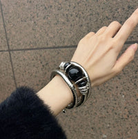 Multi-layer Vintage Black Onyx Stretch Bracelet