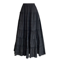 Multi-layer Wooden Ear Stitching Tiered Skirt
