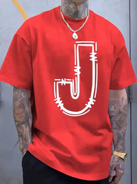 Mens Printed Crew-Neck Short-Sleeve T-Shirt