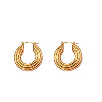 Ancient Egyptian Titanium Steel Round Earrings