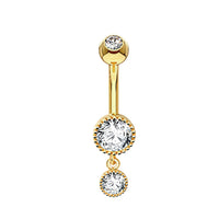 Personalized Zircon Butterfly Round Belly Button Ring